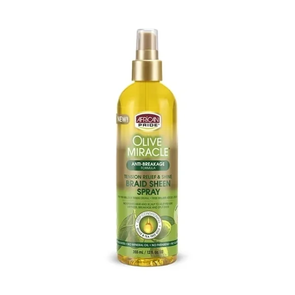 African Pride Olive Miracle Extra Shine Braid Sheen Spray 355ml 12oz