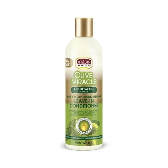 African Pride Olive Miracle Hair Scalp Strengthening Leave In Conditioner 355ml 12oz