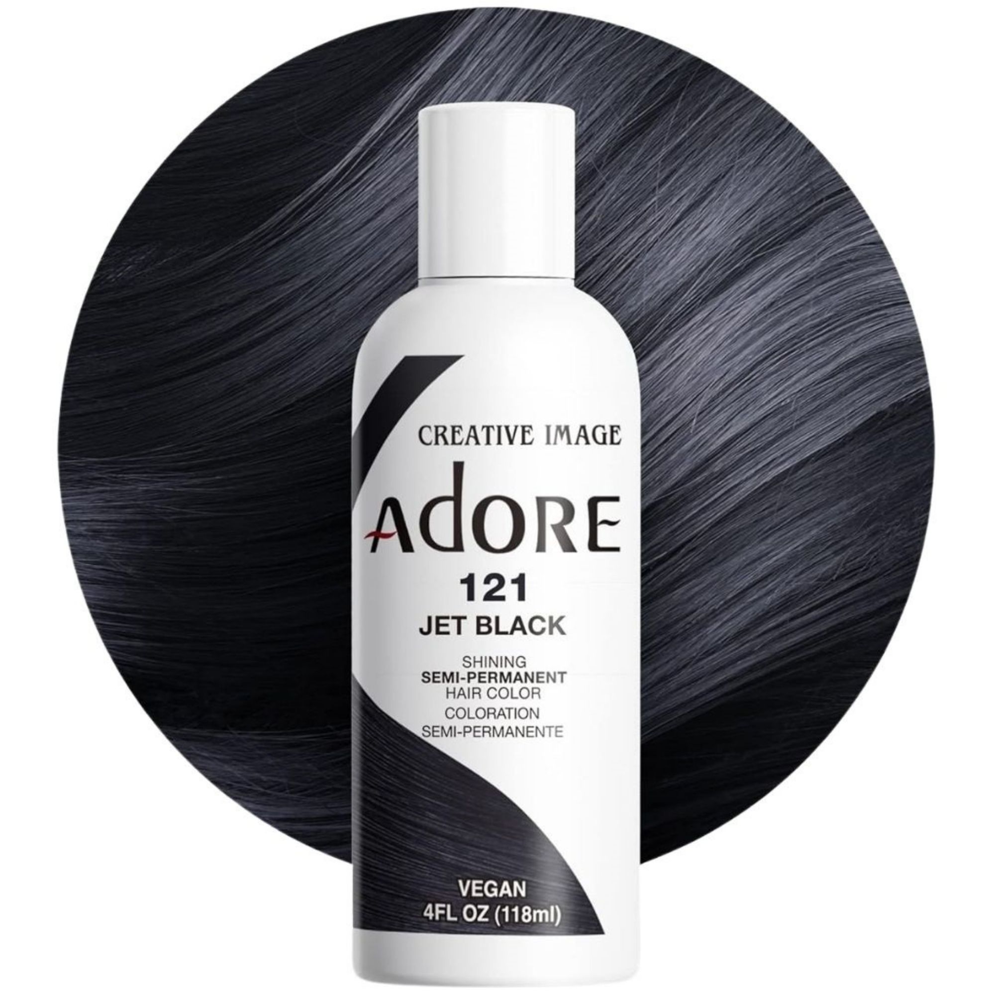 Adore Semi Permanent Hair Colour 121 French Jet Black 118 ml