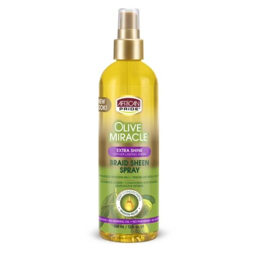 African Pride Olive Miracle Extra Shine Braid Sheen Spray 355ml/12oz